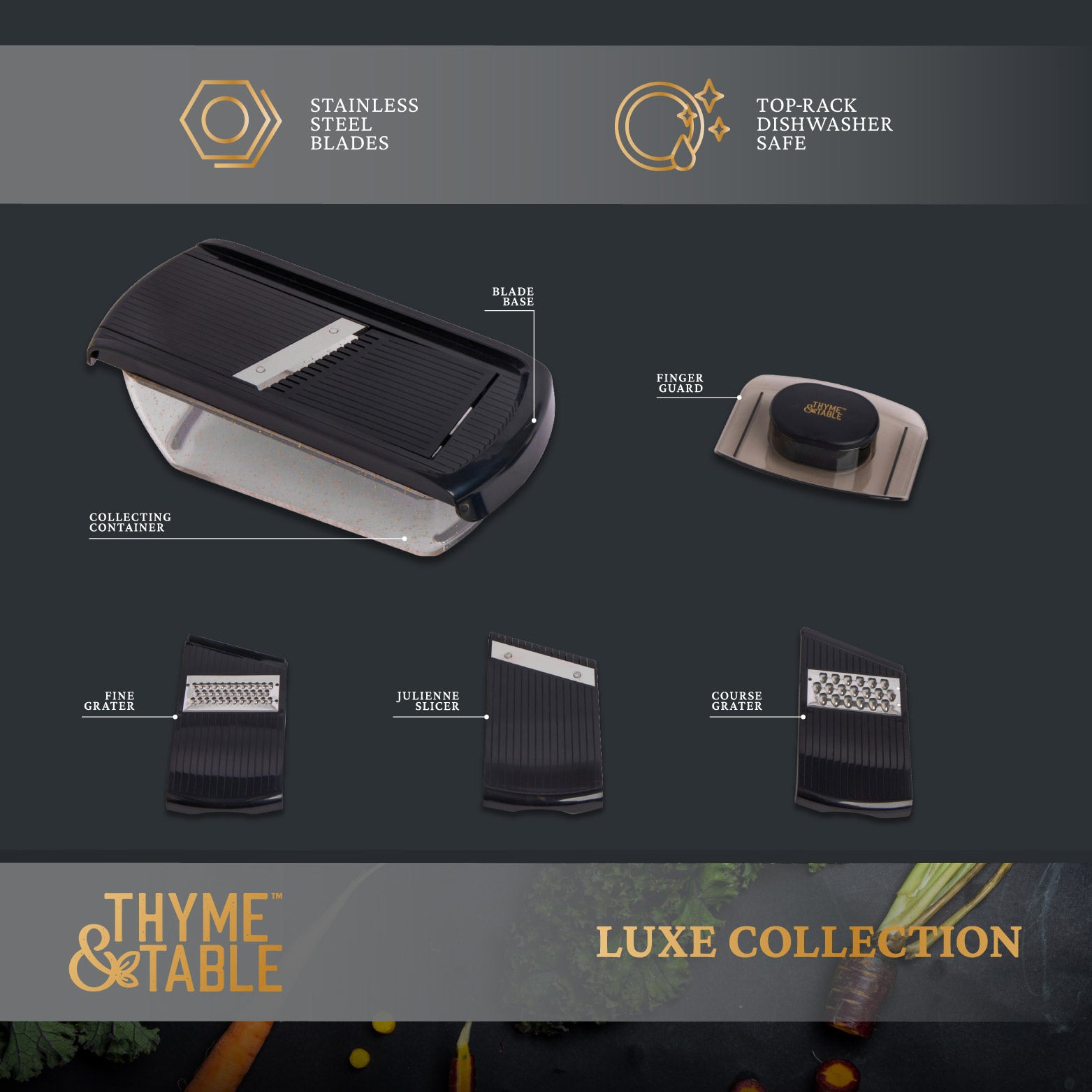 7-Piece Mandolin Slicer Set with 4 Stainless Steel Blades