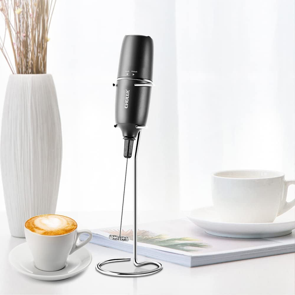 Single Serve Coffee Maker Brewer with Milk Frother,12Oz Personal Coffee Machine for Capsule Pod Ground Coffee,Fast Brew Tech for Coffee or Tea,Black