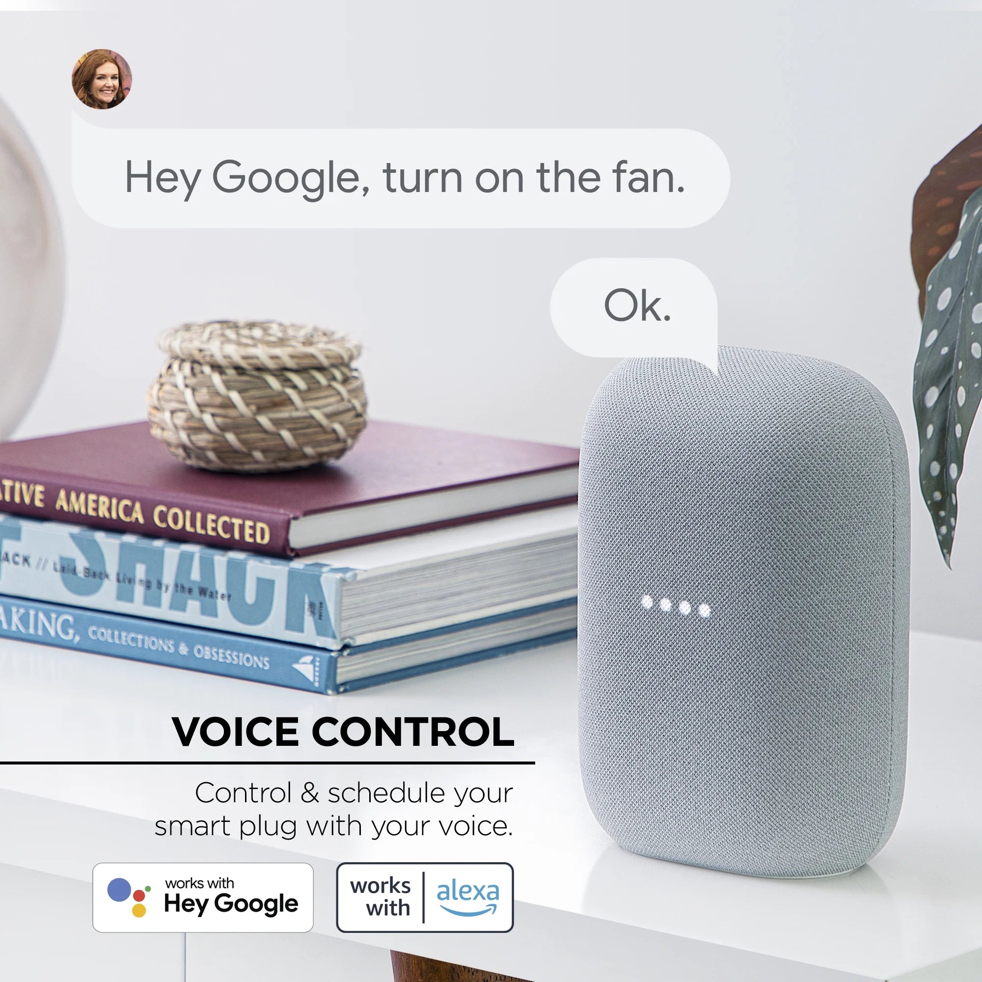 Wi-Fi Plug - Smart Outlet Compatible with Alexa & Google, White (3-Pack)