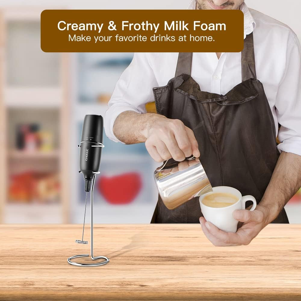 Single Serve Coffee Maker Brewer with Milk Frother,12Oz Personal Coffee Machine for Capsule Pod Ground Coffee,Fast Brew Tech for Coffee or Tea,Black