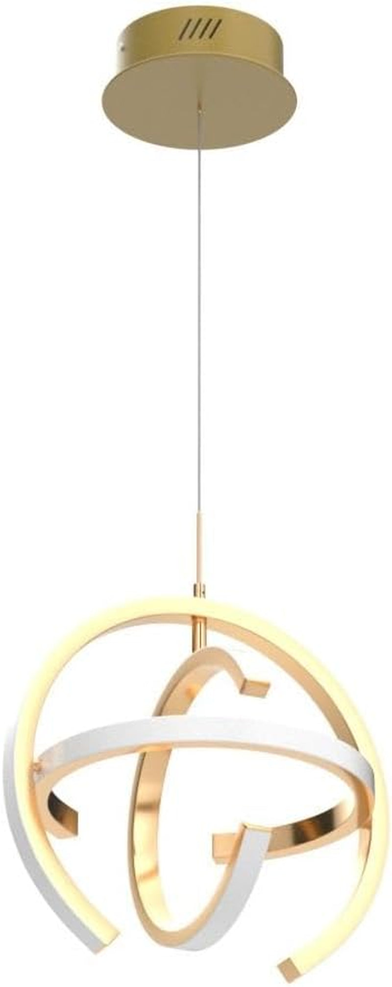 Modern LED Chandelier, Gold Globe Pendant Light Fixtures 4000K Dimmable Indoor Lights 19.2W for Dining Room Kitchen Island Bedroom Living Room Foyer