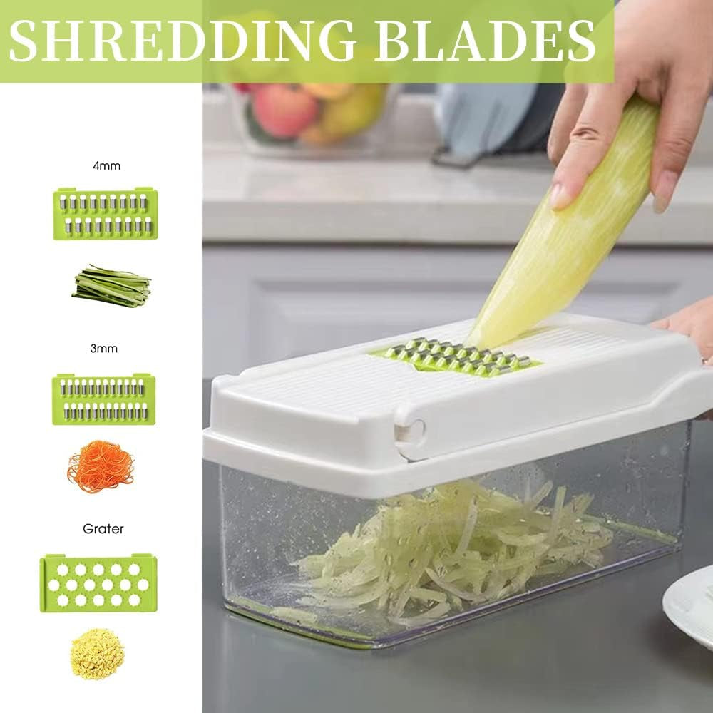 Fruit & Vegetable Chopper, Onion Chopper, Mandolin Slicer, Kitchen Multifunctional Vegetable Cutter, Vegetable Slicer, Vegetable Chopper with Container, Egg White Filter