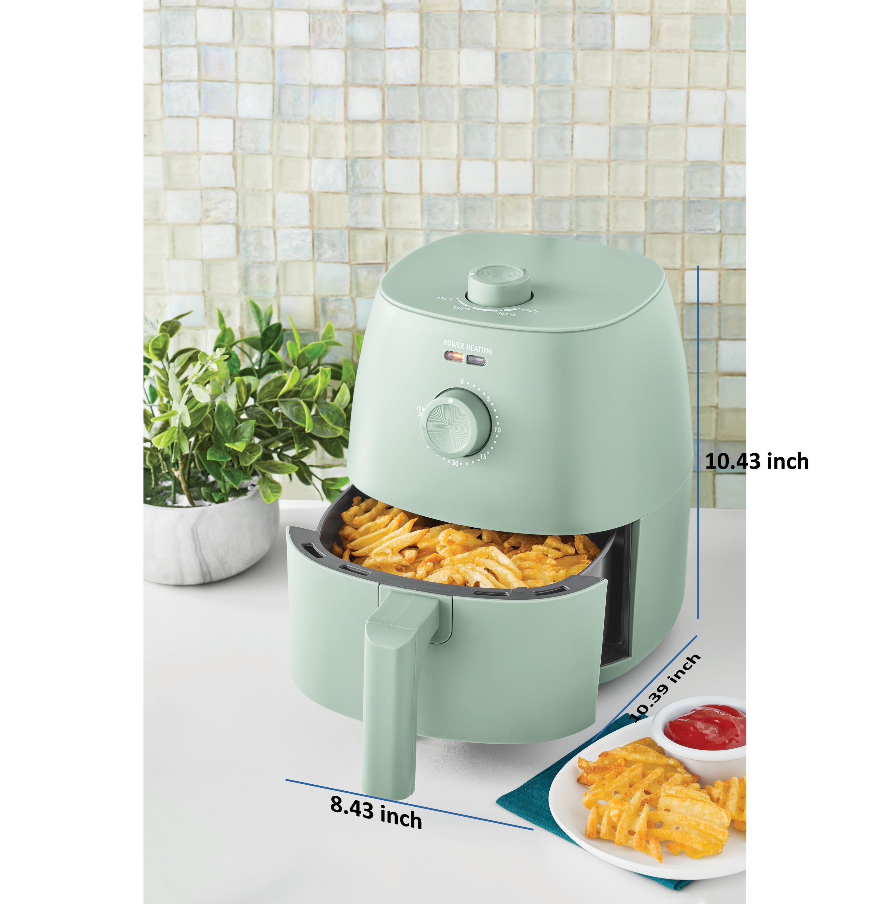 2.2 Qt Air Fryer, Sage Green - Automatic Shutoff, Nonstick