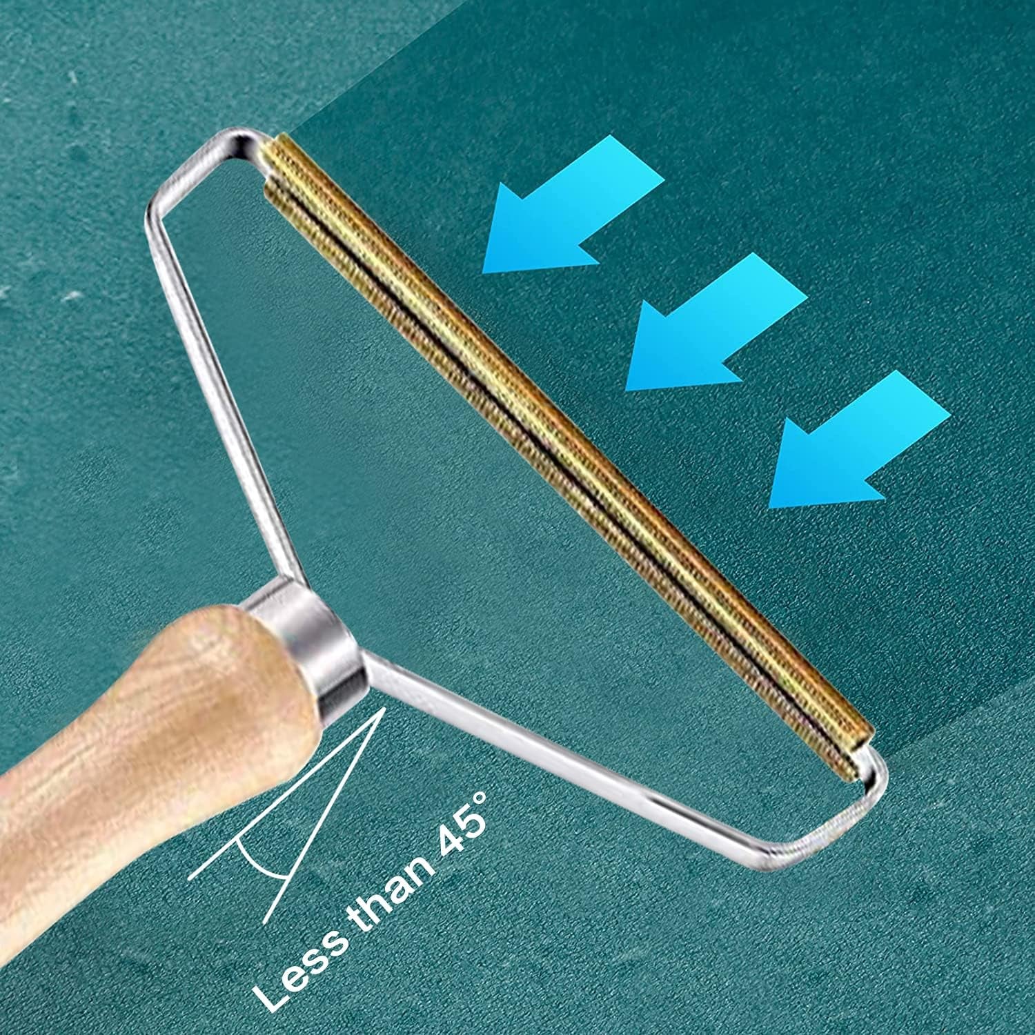 Portable Lint Remover, Lint Roller，Portable Wood Lint Remover，Reusable Double Sided Lint Remover Travel Brush for Removing Lint Hair Dust in Clothes and Furniture(Red)