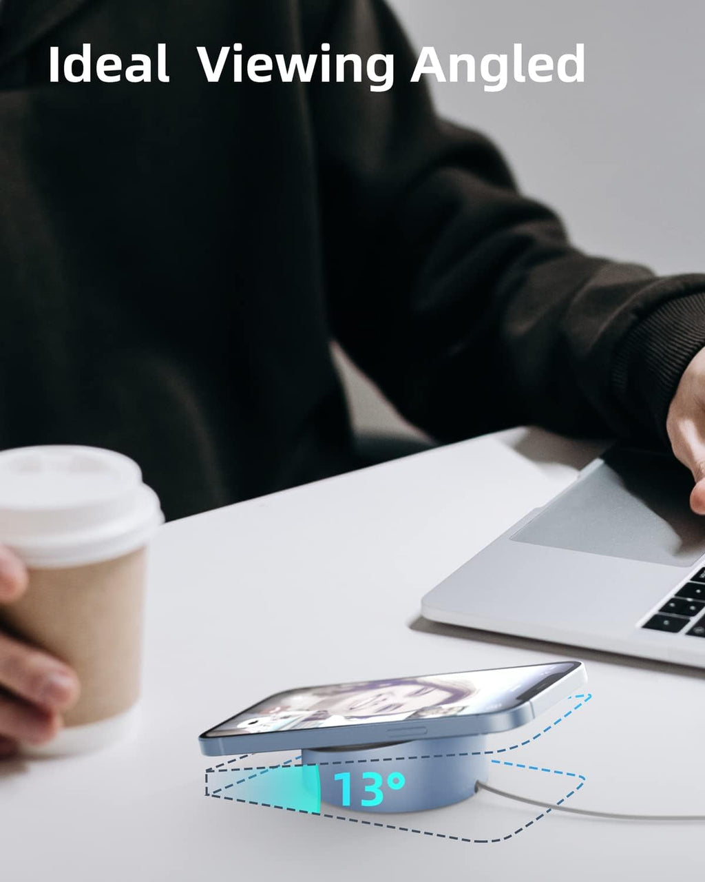 Mag- Safe Charger Stand Wireless Charging Heavy-Duty Premium Metal Holder Base Desktop Tablet Mount for Iphone 16 Pro /16/15 Pro/15/14/13/12 Mag- Safe Charger Stand- Blue