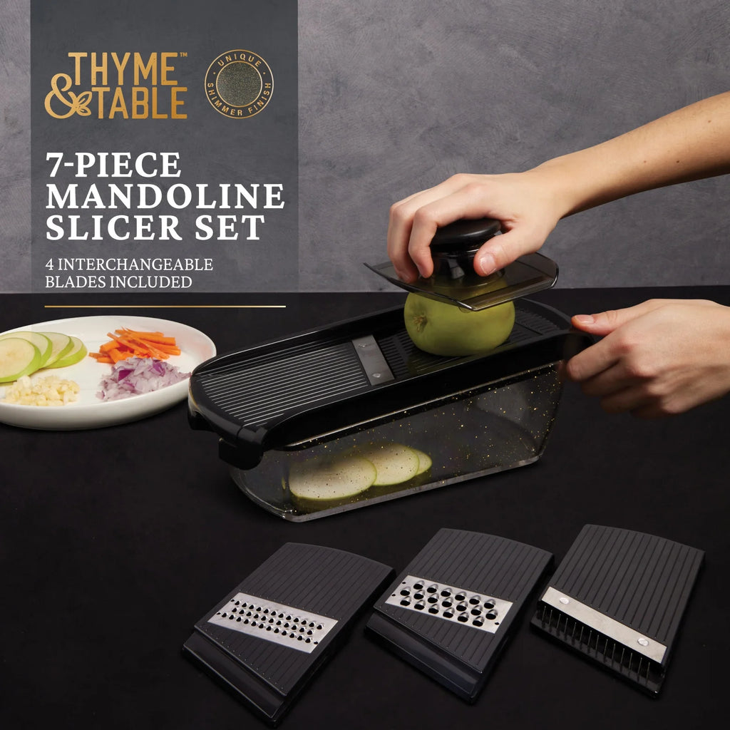 7-Piece Mandolin Slicer Set with 4 Stainless Steel Blades