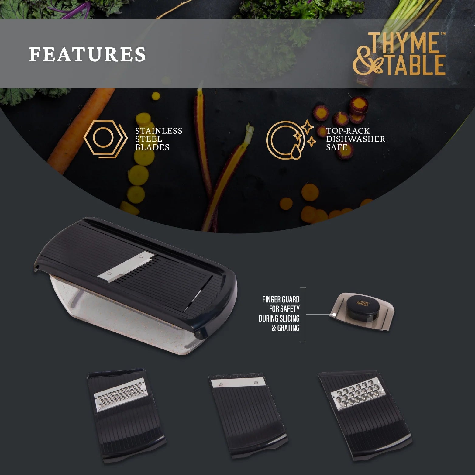 7-Piece Mandolin Slicer Set with 4 Stainless Steel Blades