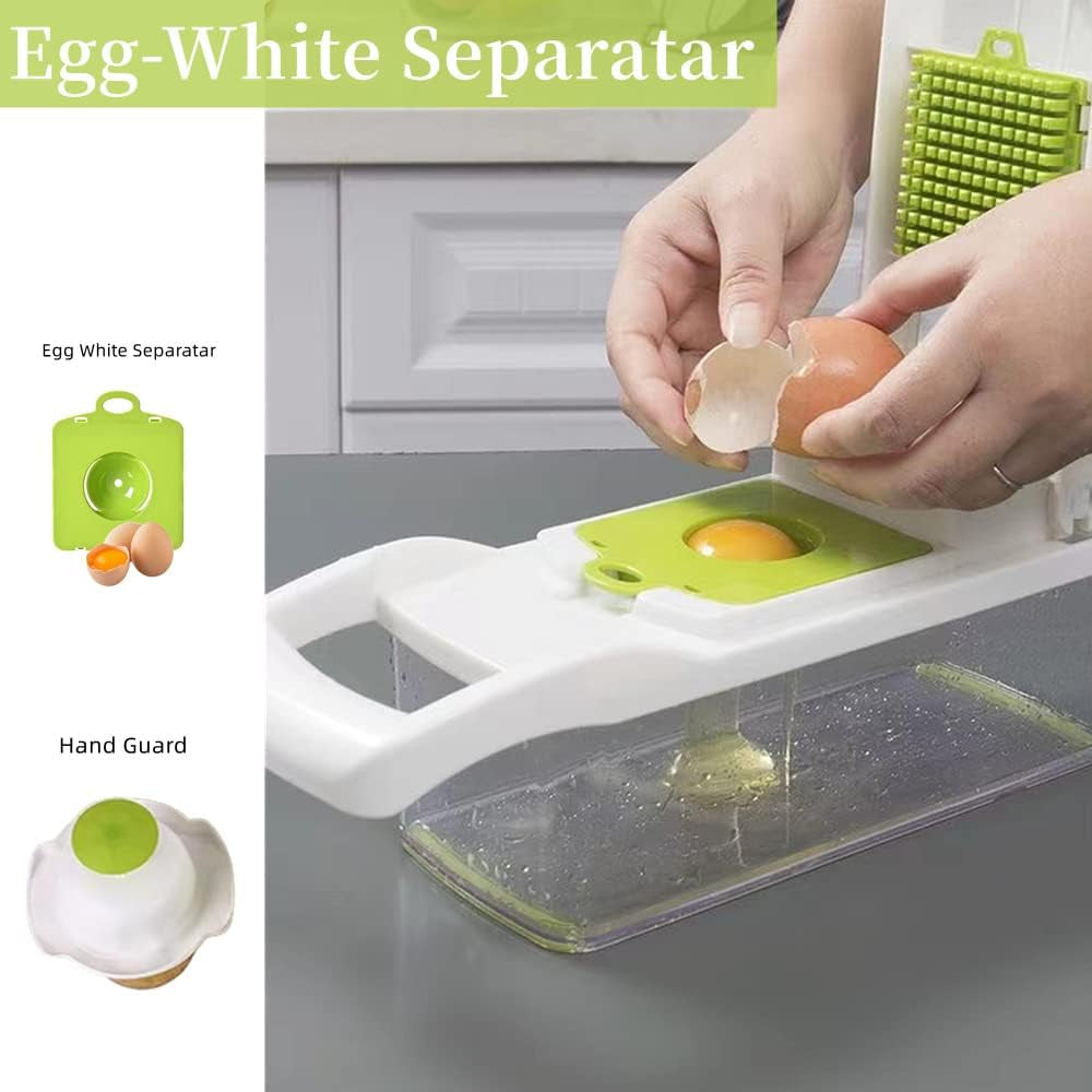Fruit & Vegetable Chopper, Onion Chopper, Mandolin Slicer, Kitchen Multifunctional Vegetable Cutter, Vegetable Slicer, Vegetable Chopper with Container, Egg White Filter