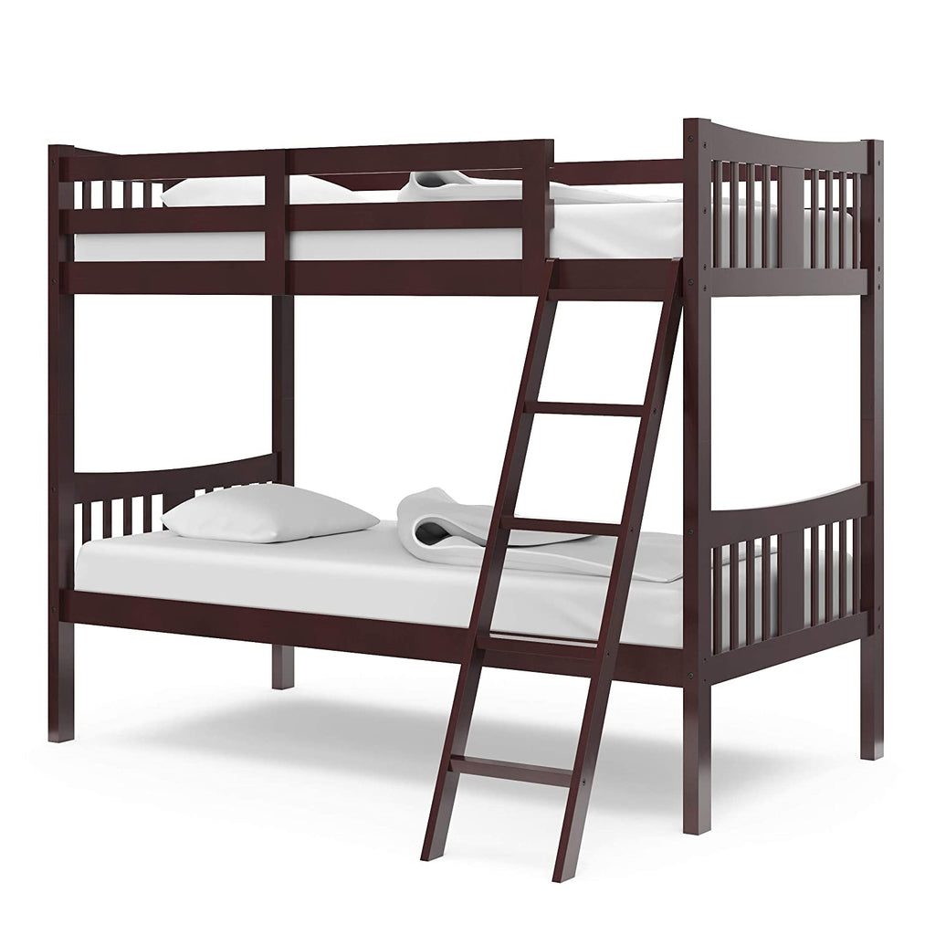 Caribou Bunk Bed Twin over Twin Bunk Bed (Espresso) - GREENGUARD Gold Certified, Twin Bunk Beds for Kids, Converts to 2 Individual Twin Beds, Bunk Beds for Kids
