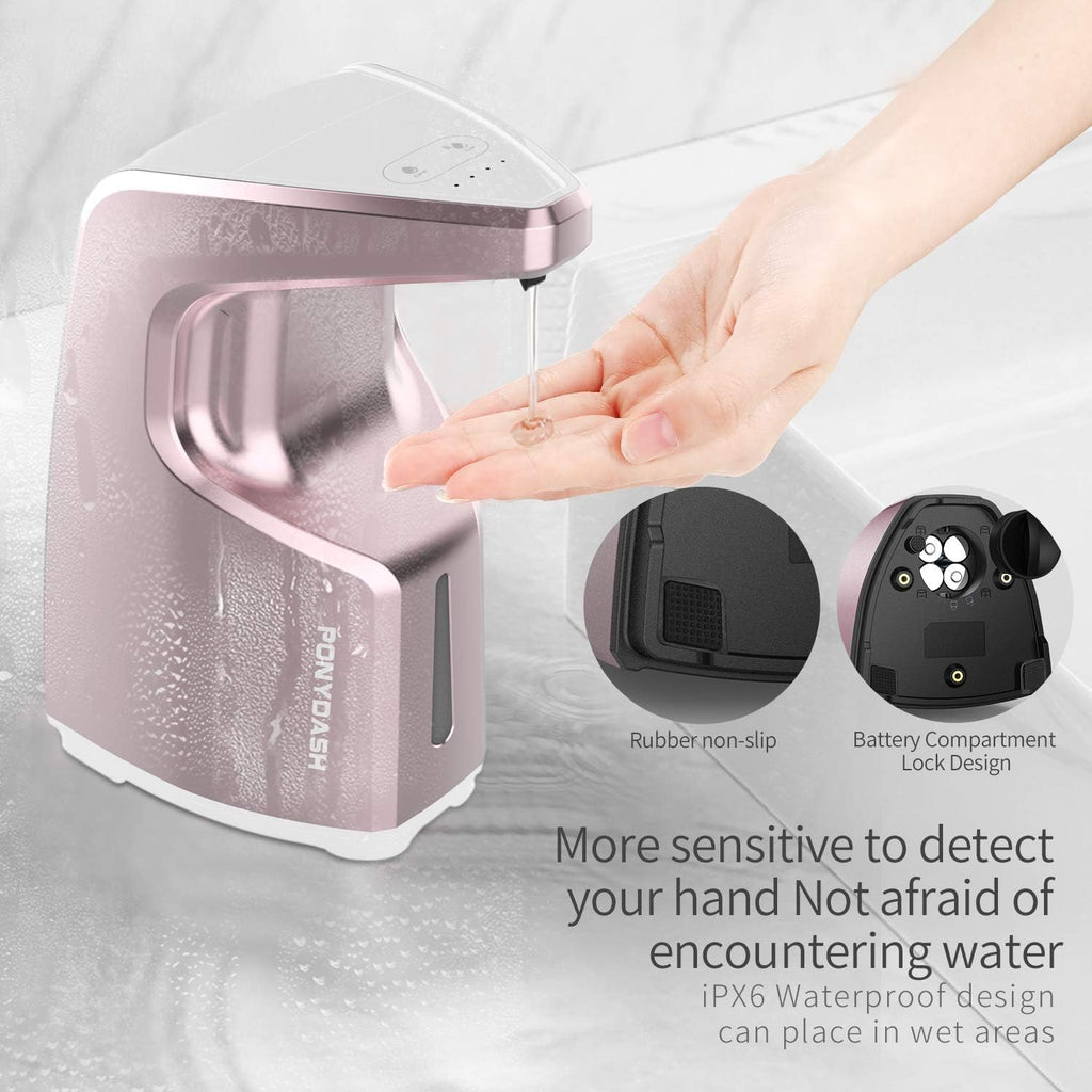 Soap Dispenser, Automatic Soap Dispenser Touchless,Dish Soap Dispenser for Kitchen Bathroom, Hand Soap Dispensers-Infrared Motion Sensor/1 Year Warranty/Touchless High Capacity Auto Soap Dispenser
